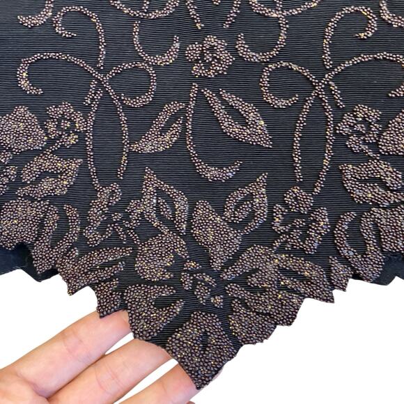 Tadashi Vtg Y2K Textured Beaded Halter Neck Top Pointed Hem Whimsygoth - Picture 9 of 16